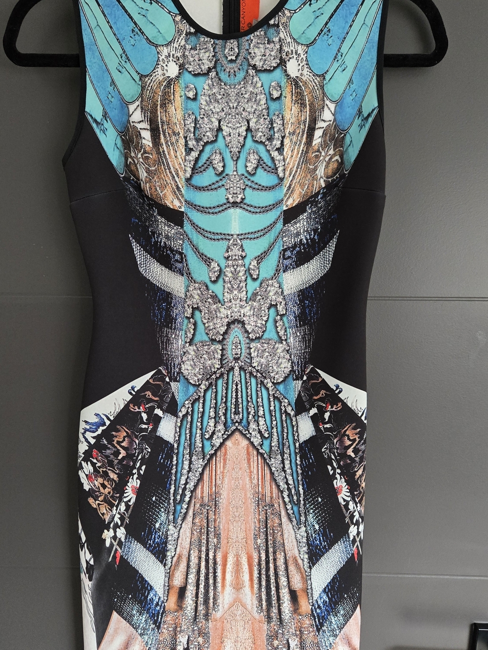 Clover Canyon Scuba All That Jazz Mirror Print Dress